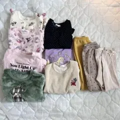 110〜130cm 10着セット カットソー　ズボン 裏起毛 女の子 子供服