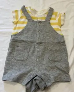 UNIQLOユニクロ　オーバーオール ロンパース ボーダー柄　60cm