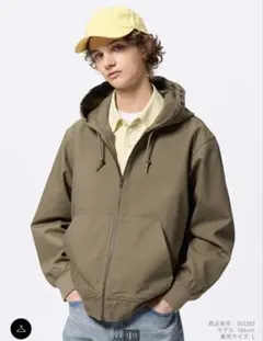オリーブ色 フード付き マウンテンパーカー L
