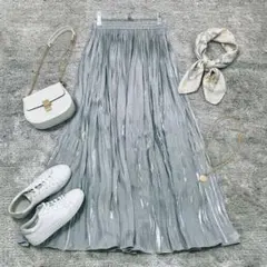 【FREAK'S STORE】シャイニープリーツスカート シャギー ライトブルーのサムネイル