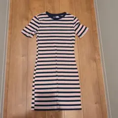 DIVIDED ストライプ 半袖ミニワンピース EU44