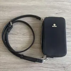 マリークワント ブラック ショルダーバッグ　サフィアーノ2WAYミニショルダー