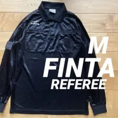 ★FINTAフィンタ長袖レフリーシャツMサイズbkレフェリー審判服サッカー