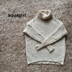 『aquagirl』タートルネックニット ベージュ