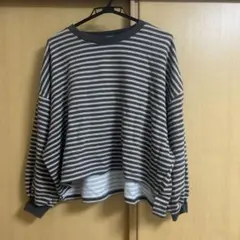 ストライプ トレーナー バルーンスリーブ