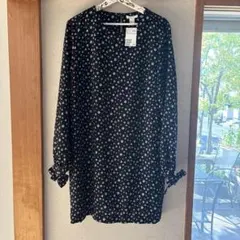 今だけお値下げです。H&M 花柄ワンピース ブラック 44