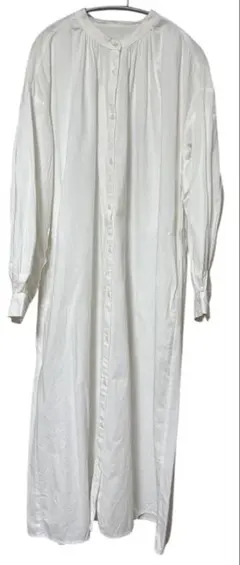 ポケット付き　シャツロングワンピース