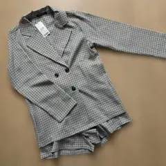 スプレイ　新品　長袖ジャケット　ショートパンツ　セットアップ　チェック