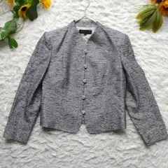 【美品】東京ソワール SOIR DOLCE ジャガード生地 ノーカラージャケット タグ付き 東京ソワールsoir dolce ジャガードノーカラー