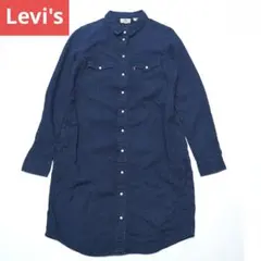 Levi's リーバイス ドット　シャツワンピース　レディース　M ブルー