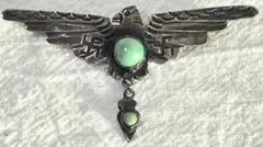 ★幻級!超希少!★30年代 ナバホ サンダーバード コインシルバー ブローチ