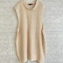 マカフィー　MACPHEE　ベージュ系　ニットベスト　透かし編み　サイズ1