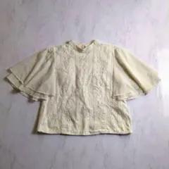 SLY レーストップス フレアスリーブ アイボリー コンパクト丈 S〜M相当