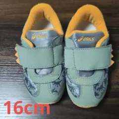 asics 恐竜柄 スニーカー ベルクロ式