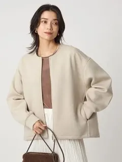 【新品】グリーンレーベルリラクシング ダンボールノーカラーブルゾン