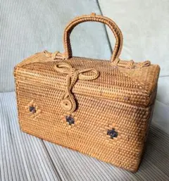 バリ島　取っ手つきカゴバッグ　バスケット　浴衣