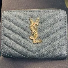 即発送~~二つ折り長財布 ~~YSL金色ロゴ　▶ファスナー小銭入れ付き　❦箱付き 即発送~~二つ折り長財布 ~~YSL金色ロゴ ▷ファスナー小銭入れ付き ❦箱