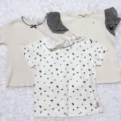 アプレレクール 女の子トップス3点セット保育園着 ギンガムチェック 90