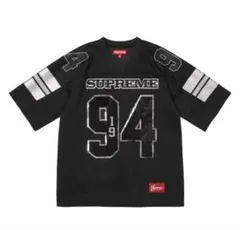 Supreme シュプリーム クロコ型押 フットボールシャツ 半袖 美品 M 黒