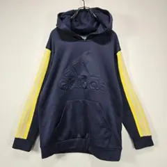 adidas【アディダス】パーカー　ジャージ　裏起毛　デカロゴ　フーディー