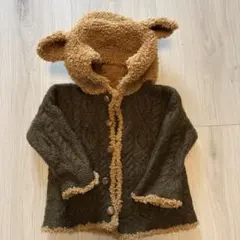 オリーブグリーン フード付きアウター