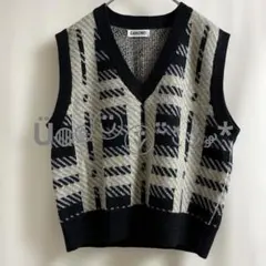 チェック ニットベスト スクールコーデ