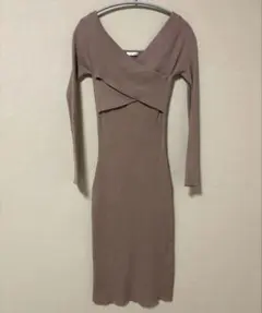 RESEXXY フロントクロス長袖ニットワンピース