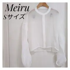 【未使用タグ付き】シアーシャツ ボリューム袖 Sサイズ トップス 夏服
