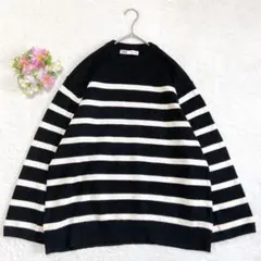 【ZARA】 プルオーバー セーター （S）袖フレア ゆったり ボーダー