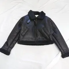 LOING NUGU ブラック ショート ムートンジャケット