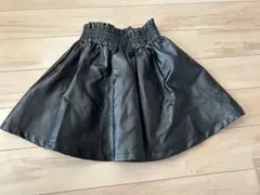 黒 合成皮革 スカート 120
