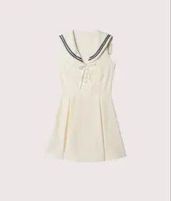 Sailor Collar Waisted One Piece