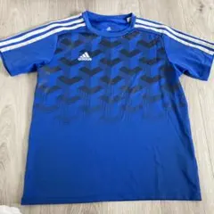 adidas 青 サッカーシャツ　160 値下げ