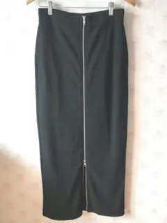 ☆新品 GU ジーユー フロントジップナローロングスカート ブラック L☆