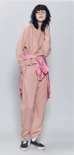 6(ROKU) スウェットパンツ　シャーベットオレンジ　38