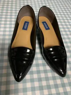 マッキントッシュブラック ポインテッドトゥ ローファー