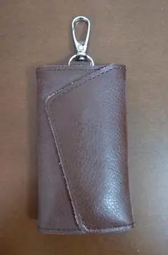 【未使用】 キーケース本革　フック付　　ダークブラウン