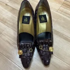 LANVIN ダークブラウン ハイヒールパンプス 23.5cm y2k グランジのサムネイル