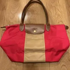 Longchamp ロンシャン ルプリアージュM カスタム　赤　ベージュ　レアのサムネイル
