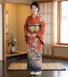 訪問着　辻が花　絞り　真赭色　鈴乃屋扱い　正絹　逸品 訪問着 辻が花 絞り 真赭色 鈴乃屋扱い 正絹 逸品 - メルカリ