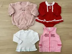 女の子 80cm ロンパース 長袖 ベスト 4点セット まとめ売り ディズニー