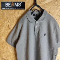 48　BEAMS　ポロシャツ　スカル　ワンポイント　グレーのサムネイル