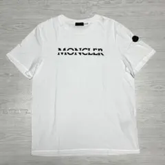 モンクレール　Tシャツ　サイズM ホワイト　黒ワッペン