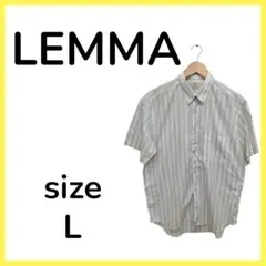 LEMMA ストライプ柄 半袖シャツ 胸ポケット付き L