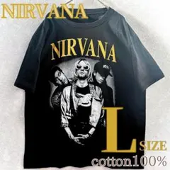 高品質ニルヴァーナ/ニルバーナ L 黒ロックTシャツ新品バンドTシャツ半袖 綿のサムネイル