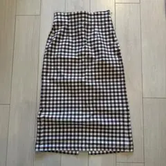 GU ギンガムチェック スリット入りタイトスカート