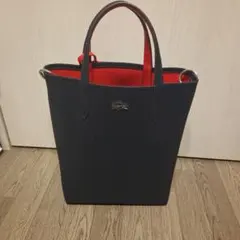 LACOSTE ネイビー レッド リバーシブル　トートバッグ