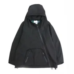 ブラック rehacer レアセル 3レイヤー ビッグフーテッドジャケット 