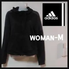 【 adidas 】 アディダス レディース M ジャージ 裏起毛 黒