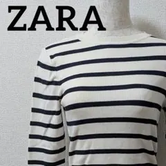 ZARA　ザラ　ニットセーター　長袖　ストライプ　Mサイズ